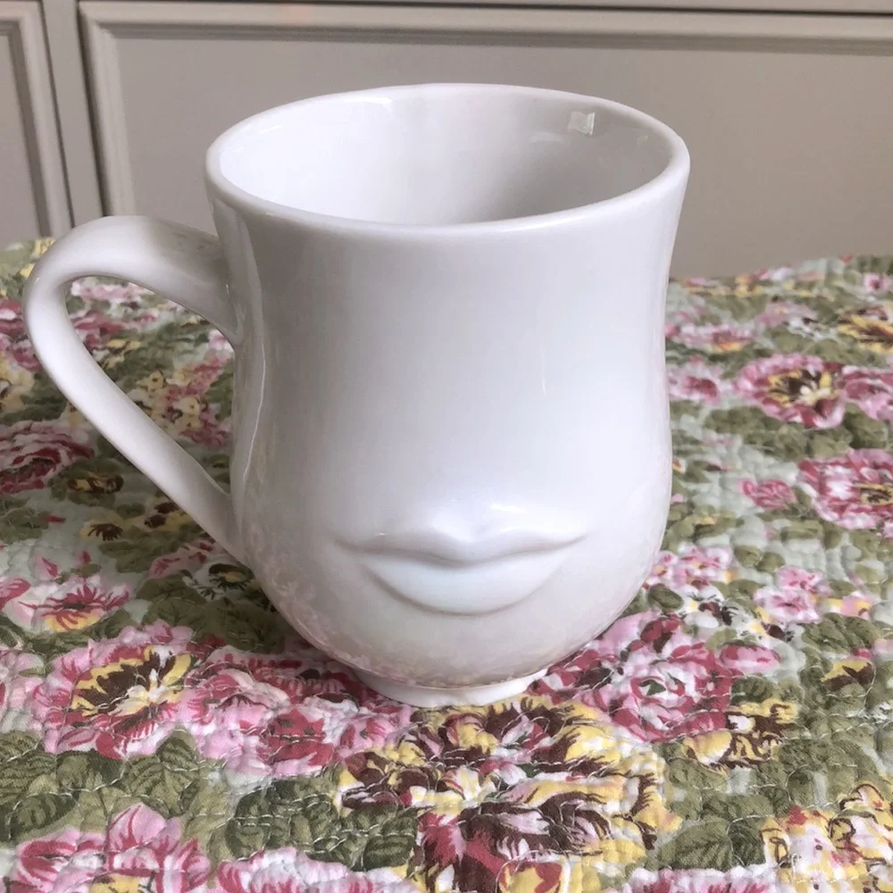 Jonathan Adler Mr & Mrs Muse Mug Mustache & Lips Accent Ceramic Mug
